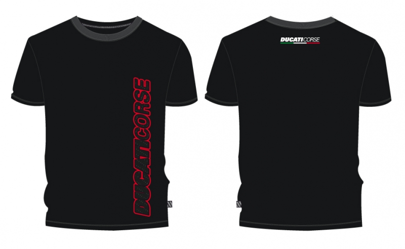 DUCATI VERTICAL BLACK T-SHIRT