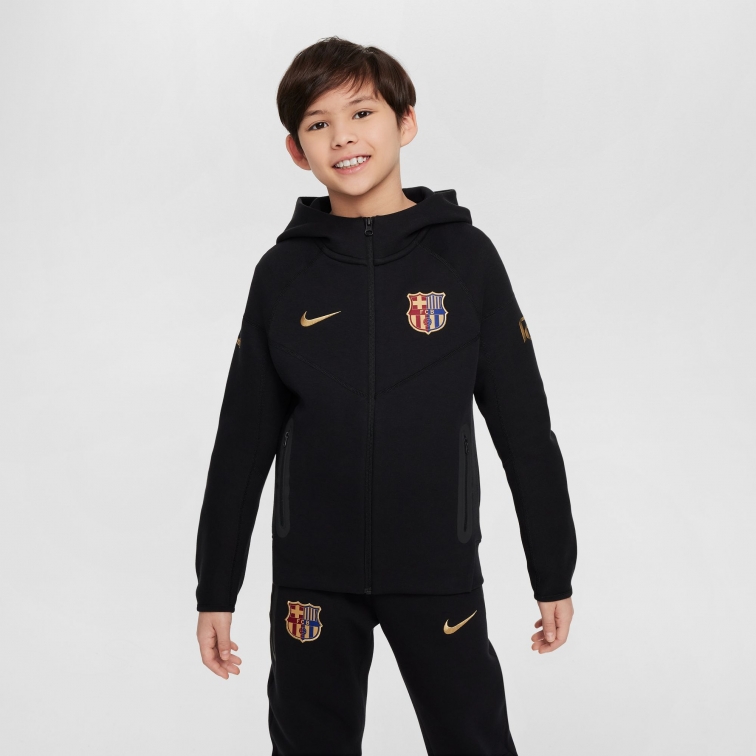 BARCELLONA FELPA TECH FLEECE BAMBINO NERA 2024-25