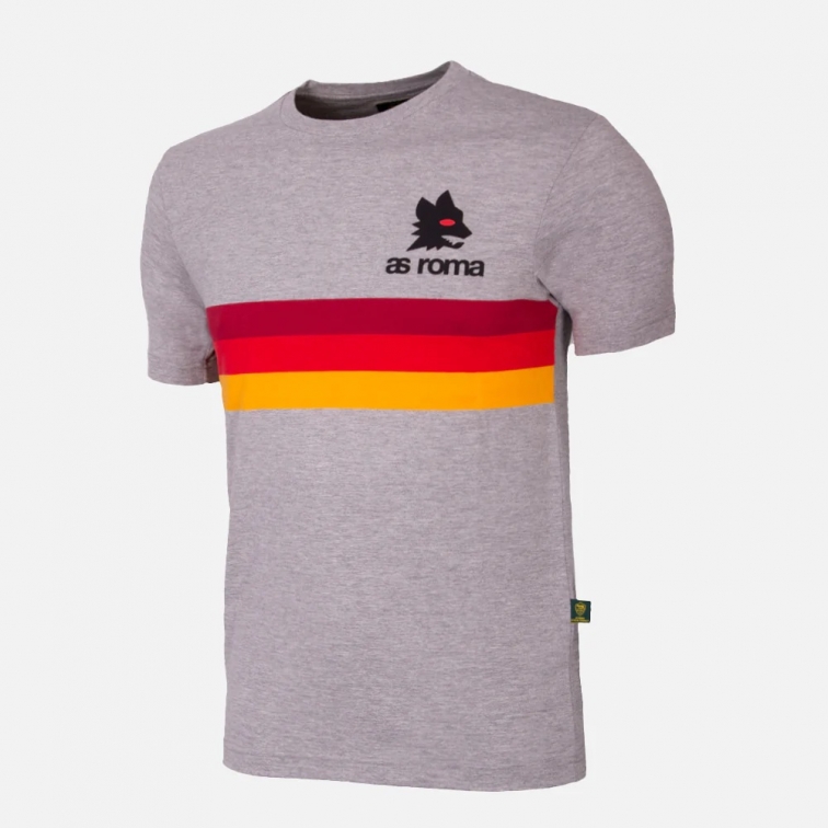 AS ROMA T-SHIRT VINTAGE STRIPES GRIGIA