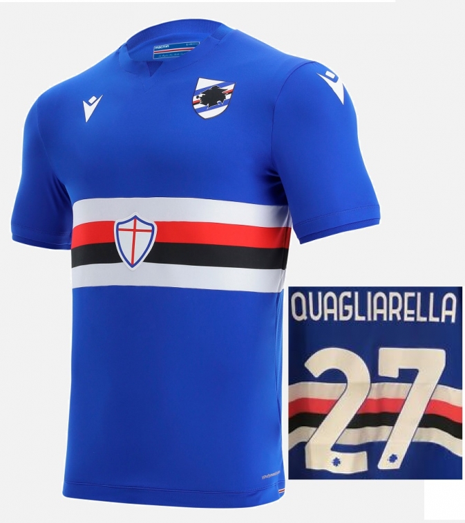 Calcio Quagliarella Thorsby Jersey Serie A Maglia Sampdoria 2020-2021 