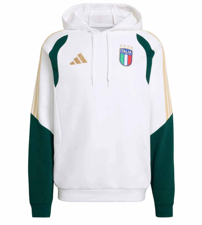 ITALIA FIGC FELPA CAPPUCCIO BIANCA 2025-27