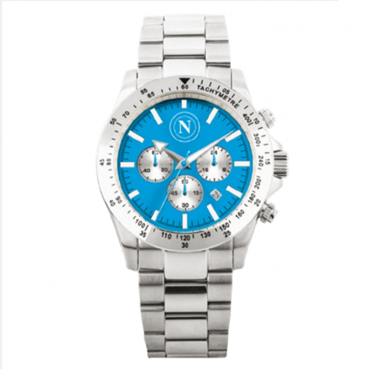 SSC NAPOLI OROLOGIO CHRONO AZZURRO