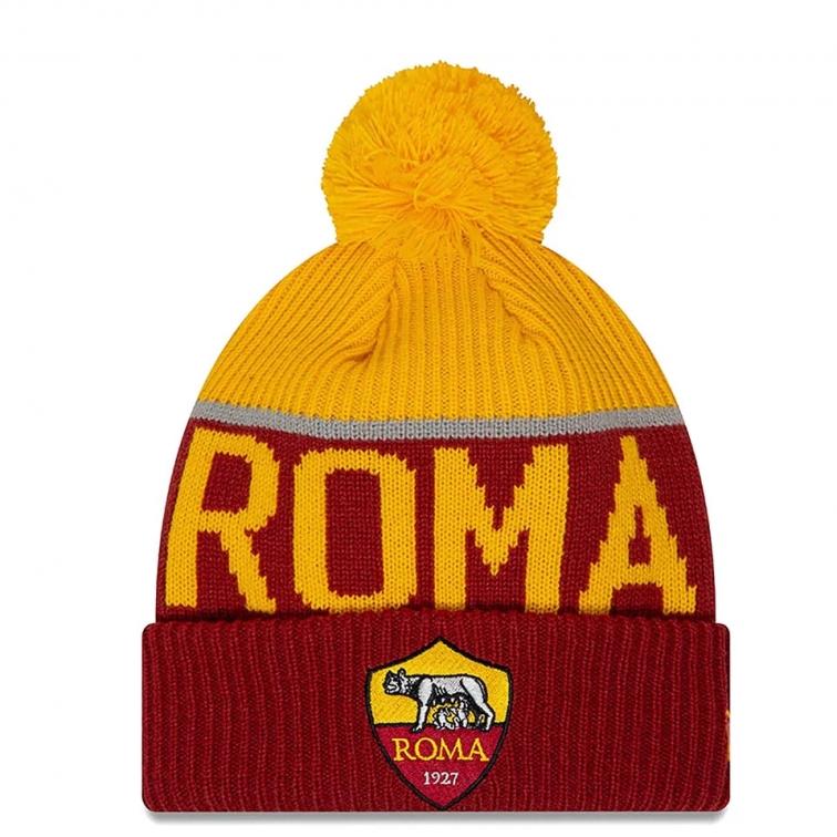 AS ROMA POM KNIT HAT YELLOW-RED NEW ERA