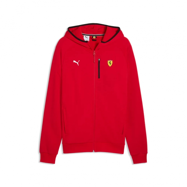 FERRARI FELPA CAPPUCCIO ZIP ROSSA 2026