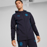 MANCHESTER CITY FELPA CAPPUCCIO ZIP BLU 2024-25