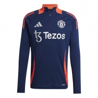 MANCHESTER UNITED FELPA ALLENAMENTO BLU 1/4 ZIP 2024-25