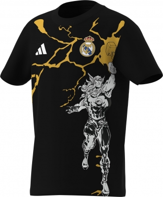 REAL MADRID AVENGERS JUNIOR BLACK T-SHIRT 2025-26