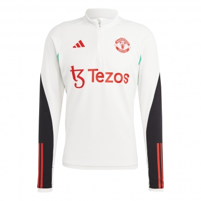 MANCHESTER UNITED TRAINING DRILL WHITE TOP 2023-24