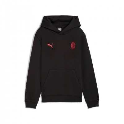 AC MILAN FELPA BAMBINO CAPPUCCIO NERA 2025-26
