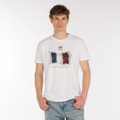 ITALY PALLAVOLO WHITE FLAG T-SHIRT 2025-26