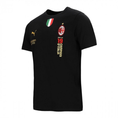 AC MILAN SERIE A CHAMPION BLACK T-SHIRT 2021-22 delivery from 20th july