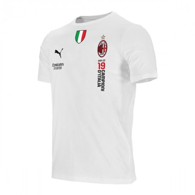 AC MILAN SERIE A CHAMPION WHITE T-SHIRT 2021-22 delivery from 6th june