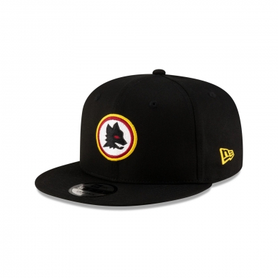 AS ROMA BLACK SNAPBACK LUPETTO CAP NEW ERA