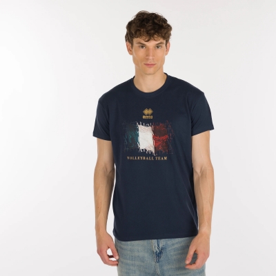 ITALY PALLAVOLO FLAG NAVY T-SHIRT 2025-26